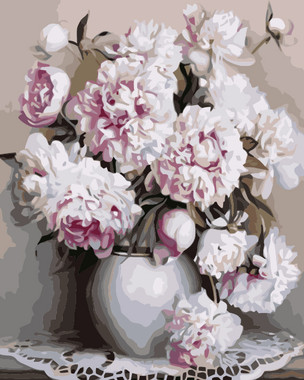 White Vase Roses