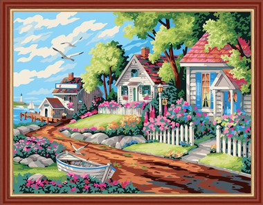 Painting by Numbers Kit - 40x50cm - Leafy Beach House