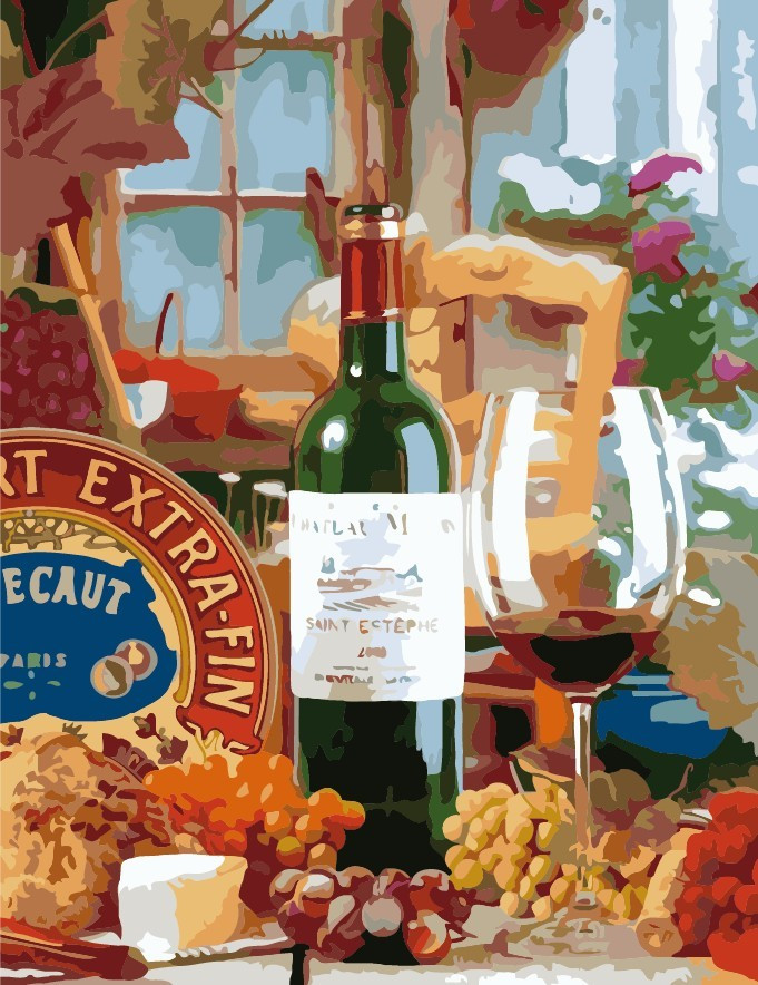 Painting by Numbers 50x65cm Red Wine