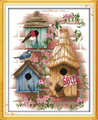 Cross Stitch Kits - Bird Log Cabin