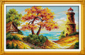 Cross Stitch Kits - Autumn Beach Lighthouse