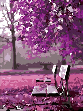 Bench in Purple Garden