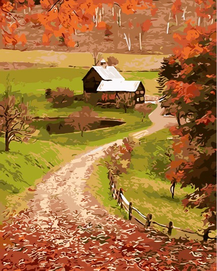 Painting By Numbers 40x50cm Country Cottage