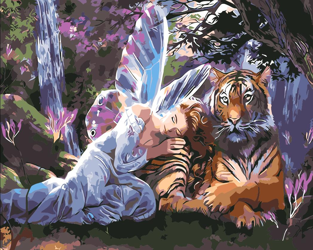 Painting by Numbers 40x50cm Angel and Tiger