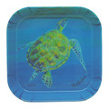 A small melamine tray with a Sue Trew painting of a turtle.
