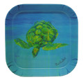 A small melamine tray with a Sue Trew painting of a turtle.