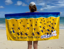 Barbados beach towel with hatchlings.