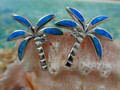 Palm earrings made of sterling silver and blue opal.