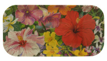 Small long tray with Caribbean Flower design.