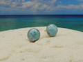 Larimar and silver stud earrings