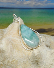 Larimar and silver pendant.