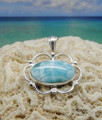 Larimar and silver pendant.