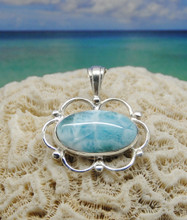 Larimar and silver pendant.