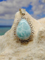 Larimar and silver pendant.