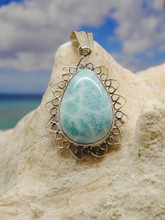 Larimar and silver pendant.