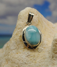Larimar and silver pendant.