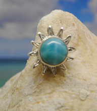 Larimar and silver pendant.