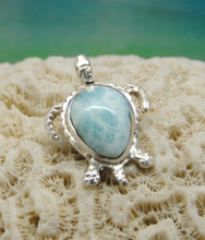Larimar and silver pendant.