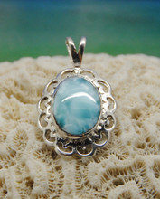 Larimar and silver pendant.