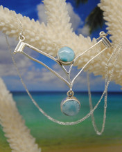 Larimar and silver necklace.