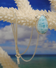 Larimar and silver necklace.