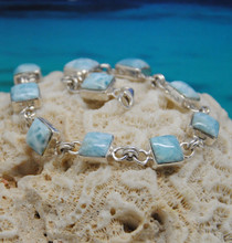 Larimar and silver bracelet.