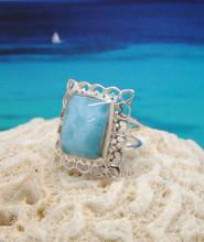 Larimar and silver ring.