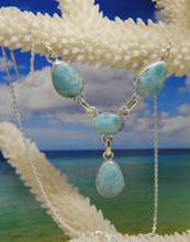 Larimar and silver necklace.