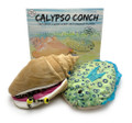 The Calypso Conch family with the book and the two main characters.