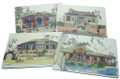 Set of 4 different placemats featuring paintings by Jill Walker.