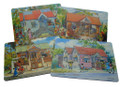 Set of 4 different placemats featuring paintings by Jill Walker.