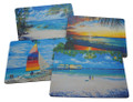 Set of 4 different placemats featuring paintings by Jill Walker and Sue Trew.