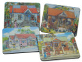 Set of 4 different coasters featuring paintings by Jill Walker.