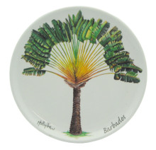 Small round dish with a traveller's palm design.