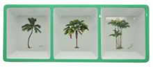 3 compartment tray with palms.