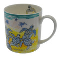 Bone china mug with turtle hatchlings.
