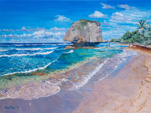 Bathsheba Waves on the east coast Barbados by Sue Trew