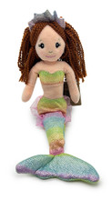 A mermaid with dark red hair. 