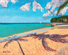 Early morning shadows on the west coast of Barbados.