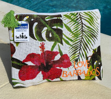 Barbados flowers pouch.
