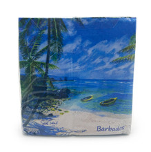 Paper napkins with Barbados design.