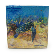 Paper napkins with Barbados design.
