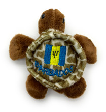Turtle magnet with embroidered Barbados flag.