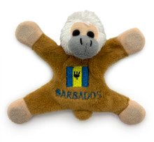 Monkey magnet with a Barbados flag.