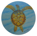Trivet or hot mat with a turtle design.