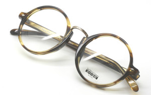 Les Pieces Uniques RAUL Acrylic Round Eyewear in Gold and Light Tortoiseshell Finish