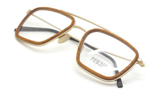Brilliant Wood And Metal Combination Spectacles By Feb31st
