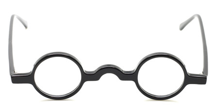Extremely Small Round Glasses by Beuren in Black Acrylic from www.theoldglassesshop.com