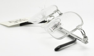 JEAN PAUL GAULTIER 0004 Vintage Rectangular Half Rim Silver Glasses 47mm