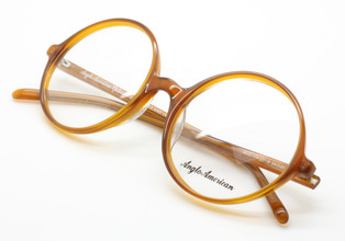 Anglo American 116 OP18 large round acetate light brown frames from www.theoldglassesshop.co.uk